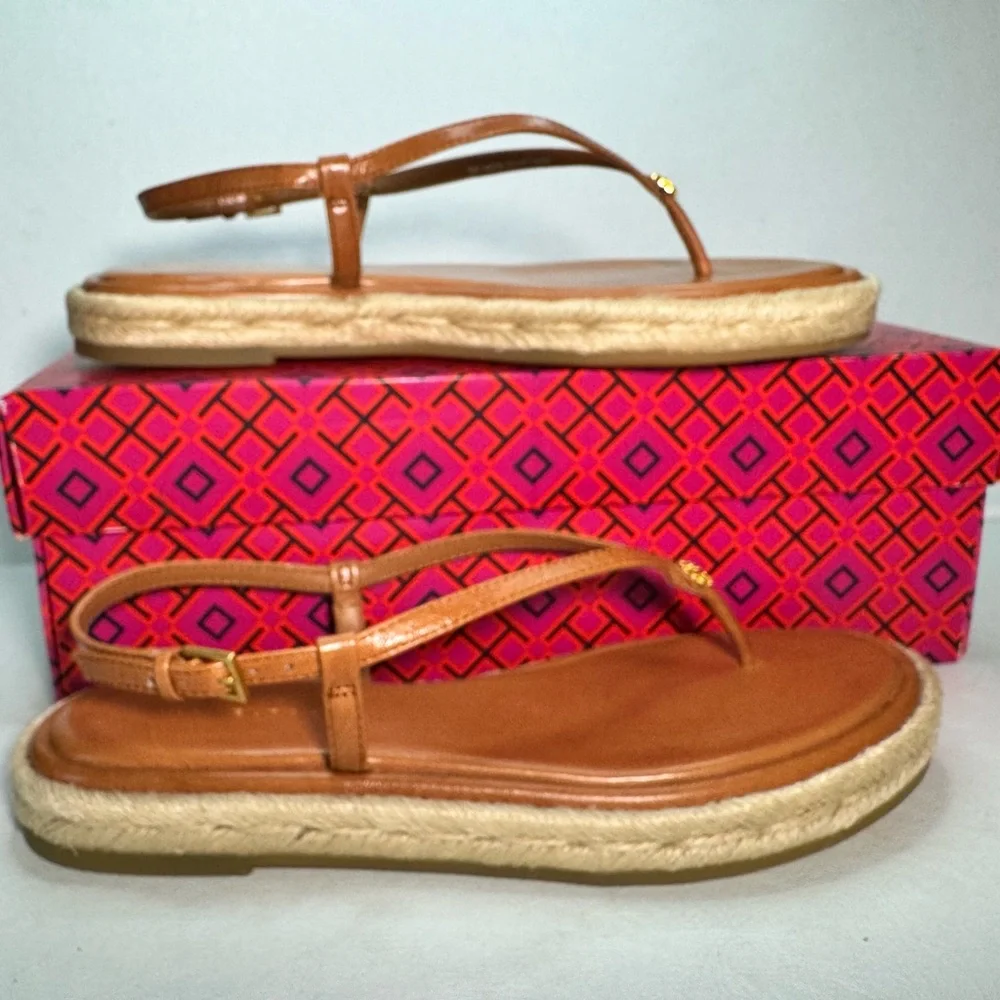 TORY BURCH Delicate Logo Thong - T-Bar Sandals casual outdoor summer vacation